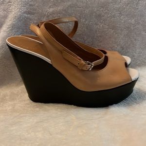 Marc by Marc Jacobs Leather slingback wedge sandals size 38 1/2
